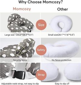img 1 attached to 🤱 Enhanced Momcozy Nursing Pillow for Breastfeeding, Plus-Size Breastfeeding Cushion with Adjustable Waist Strap and Removable Cotton Cover, Grey