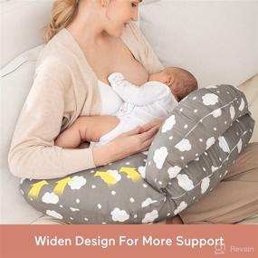 img 2 attached to 🤱 Enhanced Momcozy Nursing Pillow for Breastfeeding, Plus-Size Breastfeeding Cushion with Adjustable Waist Strap and Removable Cotton Cover, Grey