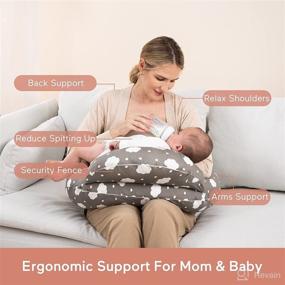 img 3 attached to 🤱 Enhanced Momcozy Nursing Pillow for Breastfeeding, Plus-Size Breastfeeding Cushion with Adjustable Waist Strap and Removable Cotton Cover, Grey