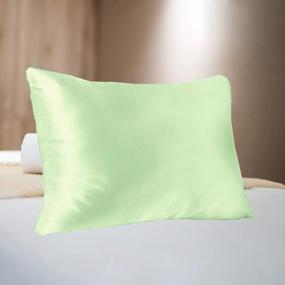 img 4 attached to Sleep In Luxury! MYK 100% Pure Mulberry Silk Pillowcase - 22 Momme, Mint Color, Promotes Hair And Skin Beauty - Standard Size
