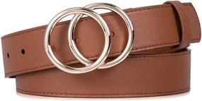 img 4 attached to BROMEN Women Leather Double Buckle Women's Accessories at Belts