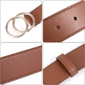 img 1 attached to BROMEN Women Leather Double Buckle Women's Accessories at Belts