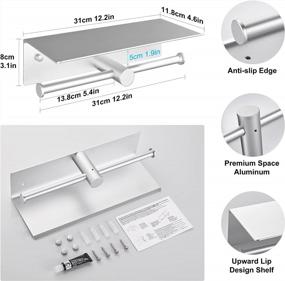 img 2 attached to Organize Your Bathroom With Hoomtaook Double Toilet Paper Holder And Shelf - Easy Wall Mount Self Adhesive Dispenser For A Rust-Free Experience