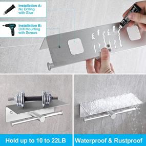 img 3 attached to Organize Your Bathroom With Hoomtaook Double Toilet Paper Holder And Shelf - Easy Wall Mount Self Adhesive Dispenser For A Rust-Free Experience