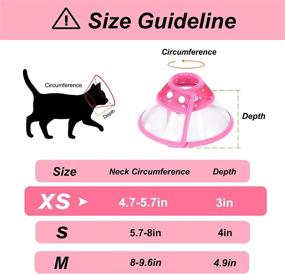 img 1 attached to 🐱 Adjustable Elizabethan Collar for Kittens, Rabbits, Cats, Puppies, and Small Dogs - Vivifying Cat Cone, Lightweight 4.7-5.7 Inches (Pink)