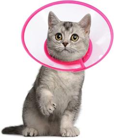 img 4 attached to 🐱 Adjustable Elizabethan Collar for Kittens, Rabbits, Cats, Puppies, and Small Dogs - Vivifying Cat Cone, Lightweight 4.7-5.7 Inches (Pink)