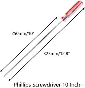 img 2 attached to 10-Inch Kyuionty Phillips Screwdriver - Extra Long Shaft #1 Magnetic Tip Screwdriver for Cross Head Screws