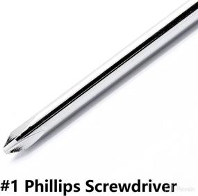 img 3 attached to 10-Inch Kyuionty Phillips Screwdriver - Extra Long Shaft #1 Magnetic Tip Screwdriver for Cross Head Screws