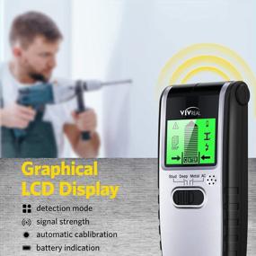 img 2 attached to VIVREAL 4 In 1 Stud Finder Wall Scanner With LCD Display - Center Finding Beam Finder And Sound Warning For Wood, AC Wire, And Metal Studs (Black/Silver)