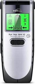 img 4 attached to VIVREAL 4 In 1 Stud Finder Wall Scanner With LCD Display - Center Finding Beam Finder And Sound Warning For Wood, AC Wire, And Metal Studs (Black/Silver)