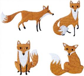 img 4 attached to Cute And Cool: 4 Fox Embroidery Patches For Iron-On Or Sewing Application