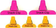 🌈 5-piece alazco neon colors value set clips – 2 large and 3 small bag chips clips for snack bar, party, kitchen pantry – sturdy spring clip логотип