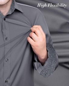 img 3 attached to J.Ver Men'S Wrinkle-Free Stretch Dress Shirt: Comfortable And Stylish For Any Occasion