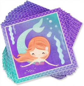 img 2 attached to Complete Mermaid Themed Party Pack - 144 Pieces, Serves 24 Guests With Plates, Napkins, Cups, Cutlery And Perfect For Mermaid Birthday Celebrations