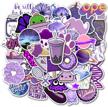 50-pack waterproof aesthetic purple stickers for teens, girls - perfect for laptop, hydro flask, phone, car, skateboard & travel - extra durable 100% vinyl logo