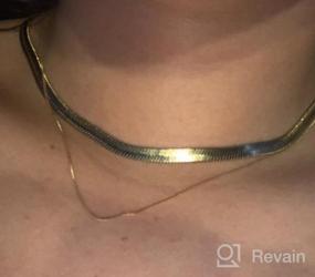 img 8 attached to Stylish Herringbone Choker Necklace For Men And Women By PROSTEEL - Available In Multiple Tones And Lengths With Gift Box Included
