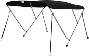 img 4 attached to 🚤 Seamander 3 Bow Bimini Top Boat Cover: Waterproof Sun Shade with Aluminum Frame & Rear Support Pole