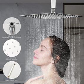 img 3 attached to Complete Cobbe Shower System Set With 12In Rainfall Head & Handheld - Includes Rough-In Valve Body & Trim