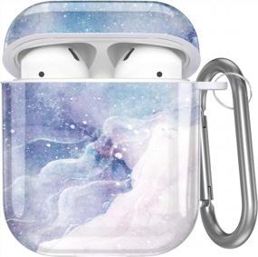 img 4 attached to 🎧 Hamile AirPods Case Cover - Cute Protective Cover for Apple AirPods 2 & 1, Fadeless Pattern Shockproof Hard Case with Keychain for Girls, Women, Men - Dream Snow