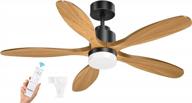 ensenior ceiling fan with lights remote control, w1-1, 52 inch, black, dc motor logo