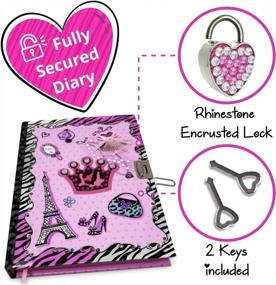 img 3 attached to Pink Paris Journal For Tween Girl: SMITCO Locking Diary With Rhinestone Heart Lock - Cute Diaries With Lock For Girls And Kids Ages 8-12 - Perfect Journaling Gift For Girls