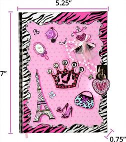 img 1 attached to Pink Paris Journal For Tween Girl: SMITCO Locking Diary With Rhinestone Heart Lock - Cute Diaries With Lock For Girls And Kids Ages 8-12 - Perfect Journaling Gift For Girls