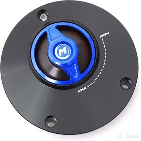 img 3 attached to Blue REVO CNC Quick Release Gas Fuel Cap Compatible With YZF R6 99-19 17 18 R1 98-19 MT03 06-09 16-19 MT09 13-19 MT07 14-19