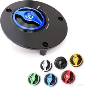 img 4 attached to Blue REVO CNC Quick Release Gas Fuel Cap Compatible With YZF R6 99-19 17 18 R1 98-19 MT03 06-09 16-19 MT09 13-19 MT07 14-19