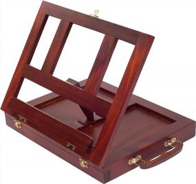 img 3 attached to 🎨 ZagGit Desktop Adjustable Art and Book Easel - Mahogany Wood, Lightweight & Sturdy with Storage Drawer