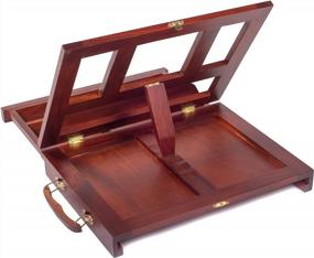 img 2 attached to 🎨 ZagGit Desktop Adjustable Art and Book Easel - Mahogany Wood, Lightweight & Sturdy with Storage Drawer