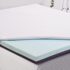 img 2 attached to TEKAMON Twin Size Gel-Infused Memory Foam Mattress Topper With High Density Cooling Foam And Bamboo Fiber Cover - Removable And Washable