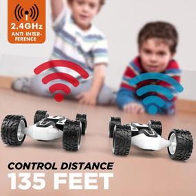 img 2 attached to Tecnock RC Car Remote Control Crawler, Масштаб 1:14 15 км / ч 4WD 2,4 ГГц All Terrains Transform Toy Stunt Car для детей и взрослых - 60 минут игры, подарок для мальчиков и девочек (серебро)