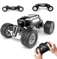 tecnock rc car remote control crawler, 1:14 scale 15km/h 4wd 2.4 ghz all terrains transform toy stunt car for kids adults - 60 mins play, gift for boys girls (silver) logo