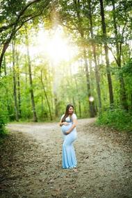 img 2 attached to Elegant Off-Shoulder Maternity Maxi Dress - Perfect For Photo Shoots | Molliya