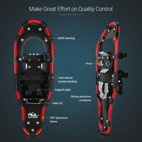 img 3 attached to Explore The Great Outdoors With NACATIN All Terrain Snowshoes With Heel Lift, Trekking Poles, Gaiters, And Carrying Bag