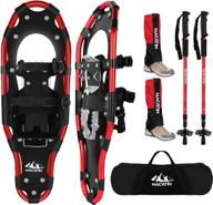 explore the great outdoors with nacatin all terrain snowshoes with heel lift, trekking poles, gaiters, and carrying bag logo