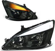 🚗 autosaver88 switchback led tube headlights assembly for 03-07 accord - drl daytime running light, smoke lens логотип