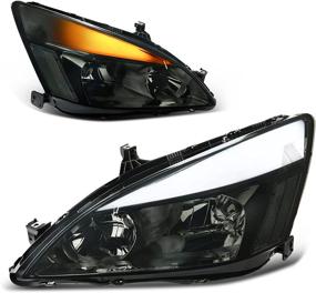 img 4 attached to 🚗 AUTOSAVER88 Switchback LED Tube Headlights Assembly for 03-07 Accord - DRL Daytime Running Light, Smoke Lens