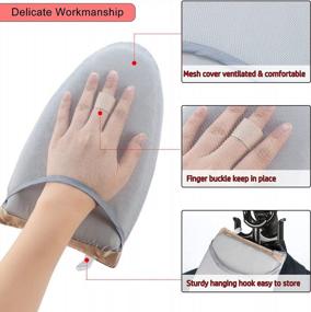 img 3 attached to Protect Your Hands While Steaming: CINPIUK Garment Steamer Mitt In Blue & White - Heat Resistant And Anti Steam Glove