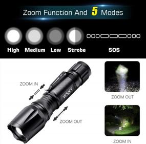 img 1 attached to Upgraded Wsky S2000 LED Tactical Flashlight: Water Resistant, Pocket-Sized, Ideal For Camping, Biking, Dog Walking, Emergencies, And Gifting (Batteries Not Included)