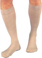 relieve leg discomfort with jobst beige knee-high compression socks, 30-40 mmhg, closed toe - petite small size logo