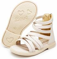 lafegen toddler baby girl gladiator sandals side zipper non slip open toe infant kids knee high roman sandal summer dress shoes logo