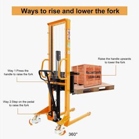 img 3 attached to APOLLOLIFT Manual Pump Lift Truck Pallet Stacker Hand Forklift 1100Lbs Capacity 63" Lift Height