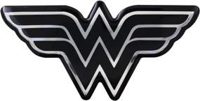 img 4 attached to 🦸 Eye-Catching Fan Emblems Wonder Woman Domed Chrome Car Decal - Classic Logo in Black and Chrome