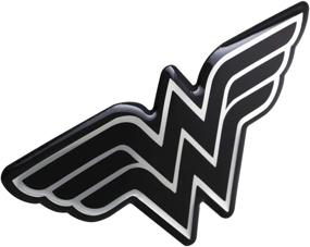 img 2 attached to 🦸 Eye-Catching Fan Emblems Wonder Woman Domed Chrome Car Decal - Classic Logo in Black and Chrome