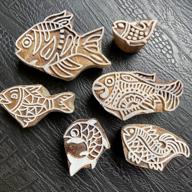 annafi® pottery printing blocks retro fish pattern wooden stamps (set of 6) fabric wooden stamps creative cloth printing blocks wooden block painting stamps logo