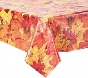 img 2 attached to 🍂 Beistle, 2-Pack Autumn Leaf Tablecovers, 54'' x 108''