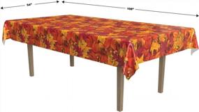 img 3 attached to 🍂 Beistle, 2-Pack Autumn Leaf Tablecovers, 54'' x 108''