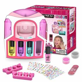 img 4 attached to Girls' Nail Art Kit With Dryer And Peelable Polishes - Includes Colorful Nail Paints, Fashion Stickers, And Manicure Studio - Perfect Christmas Gift For Girls Aged 7 To 12