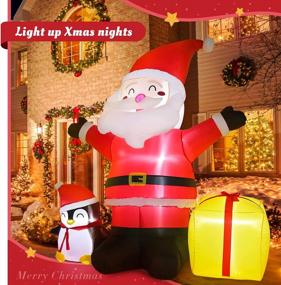 img 1 attached to 6 FT Inflatable Santa With LED Lights - Perfect Christmas Decorations For Outdoor Yard, Garden, Patio & Lawn Party!